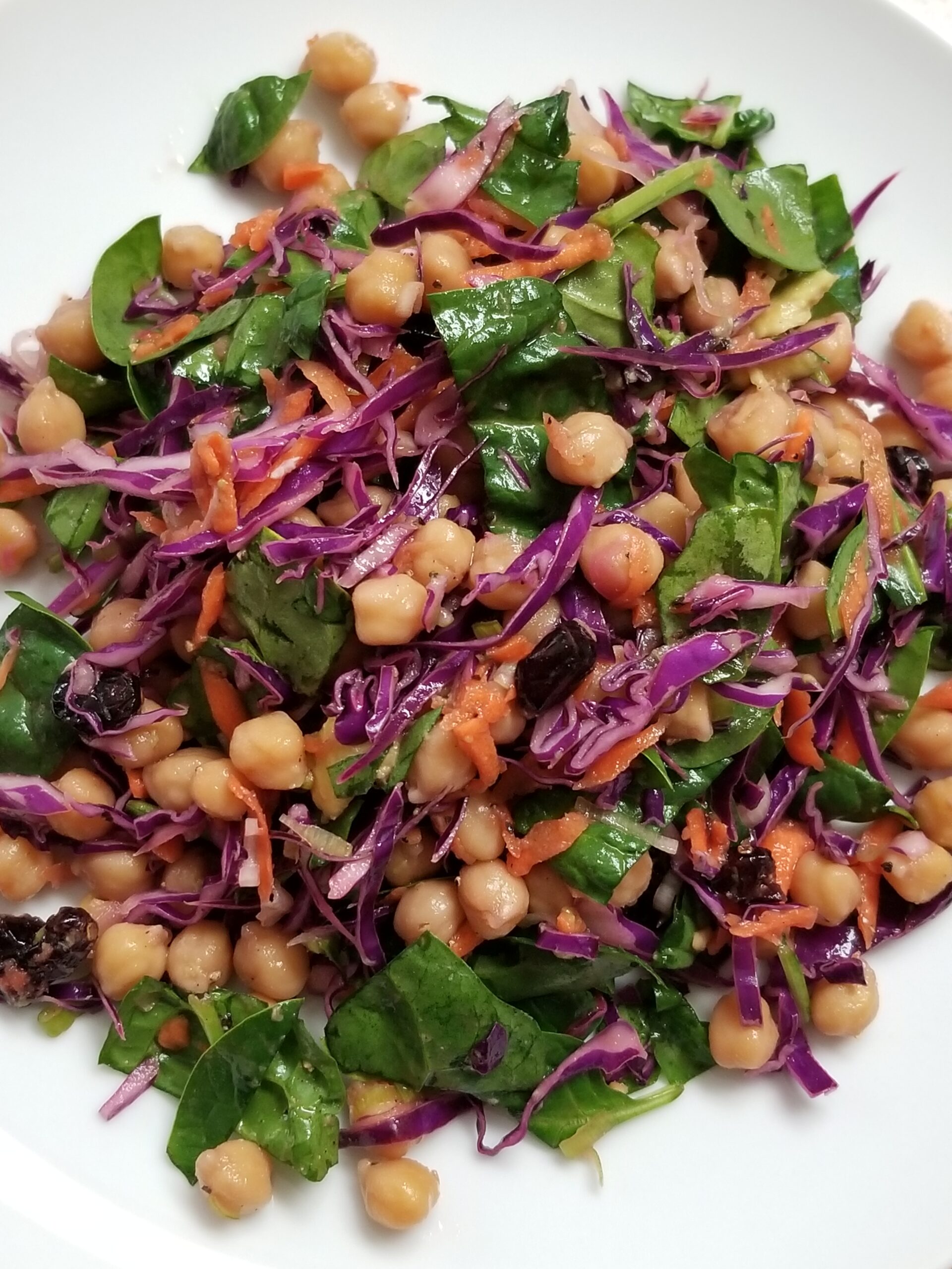 Ensalada de garbanzos y espinacas